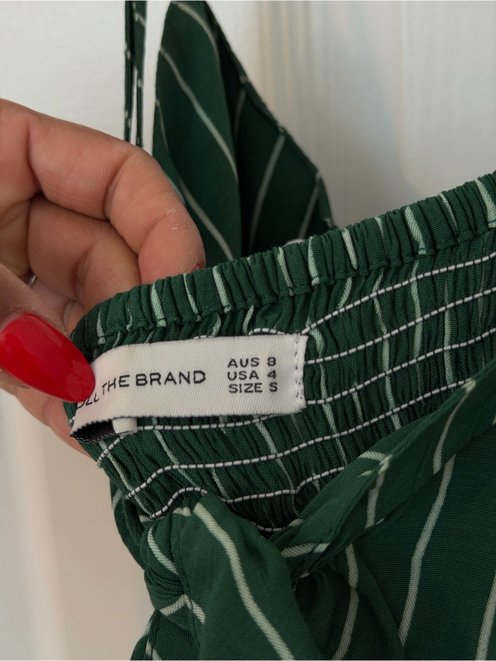 Faithfull The Brand Green Striped Wide-Leg Jumpsuit - Picture 4 of 5